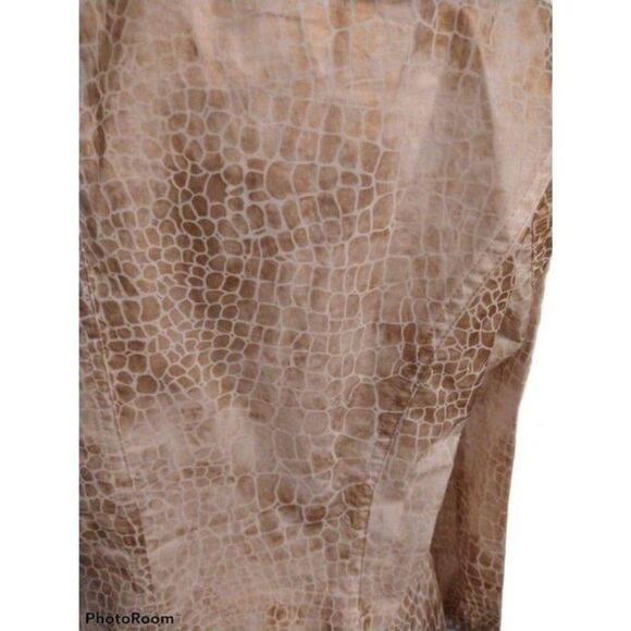 Chico's Animal Print Jacket Size 1 Classic Retro Officey nwt beige - Picture 5 of 7